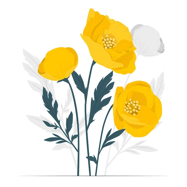 Free vector poppy flower concept illustration