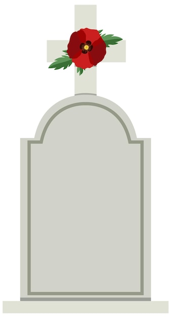 Цветы мака на крестовом надгробии для иконы дня памяти