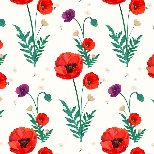 Poppy patterned wallpaper