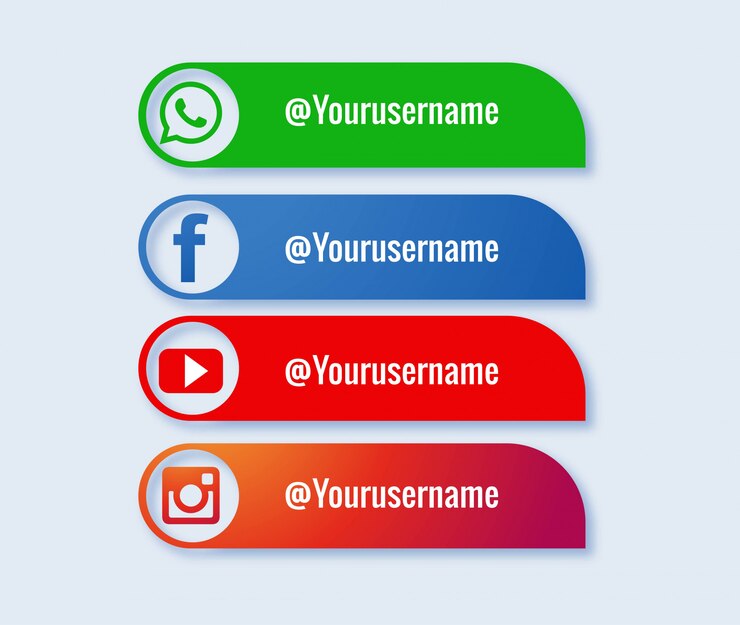 Free Vector popular collection of social media lower thirds