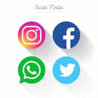 Free vector popular social media circular logo collection