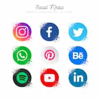 Free vector popular social media collection