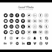 Free vector popular social media logo collection