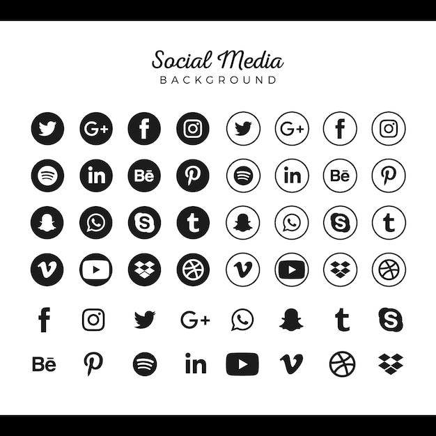 Коллекция логотипов популярных социальных сетей
