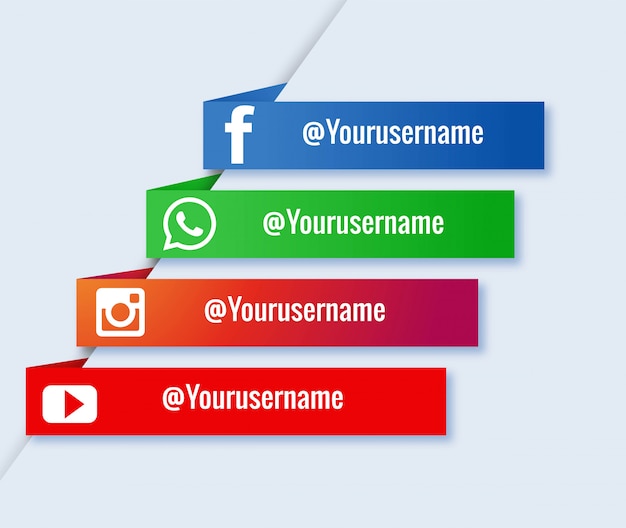 Free vector popular social media lower third creative set