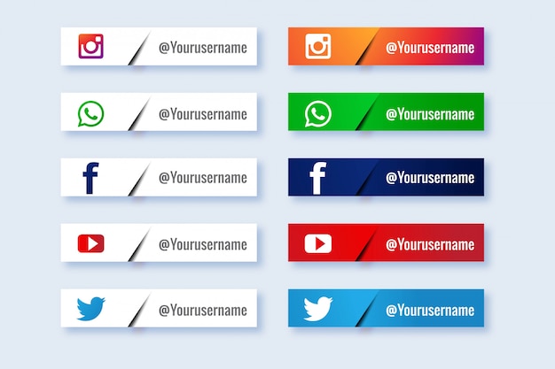 Free vector popular social media lower third set