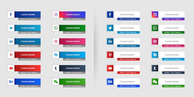 Популярные социальные медиа нижняя треть веб-дизайн баннера