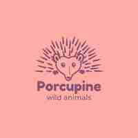 Free vector porcupine mascot logo template