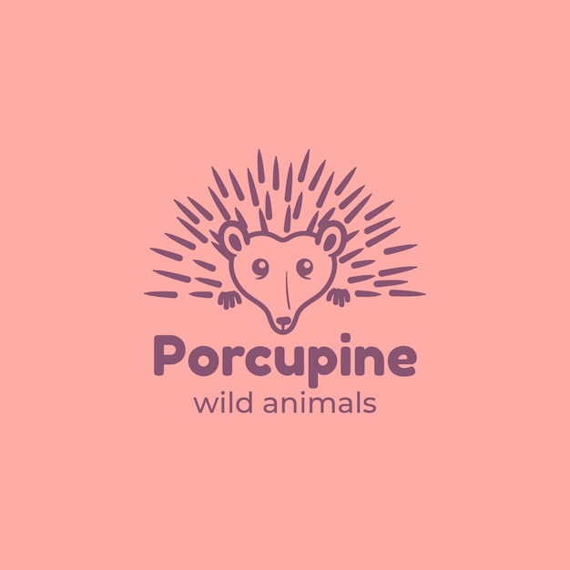 Porcupine mascot logo template