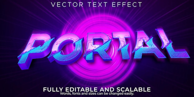 Portal text effect, editable teleport and future text style