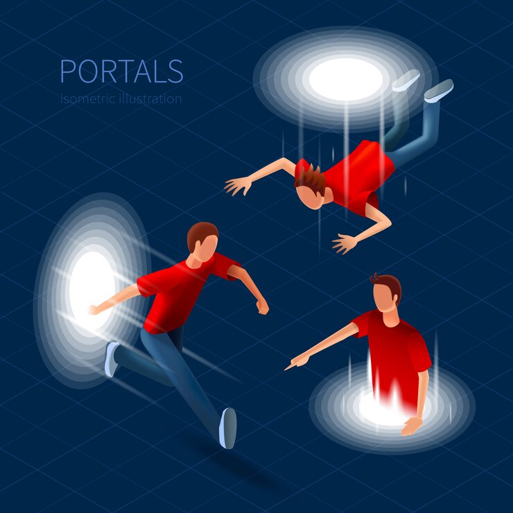 Free Vector portals icons set