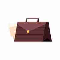 Free vector portfolio briefcase with documents