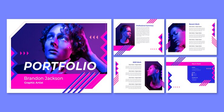 Free Vector portfolio template design