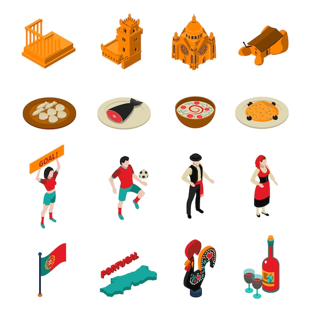 Portugal icons set