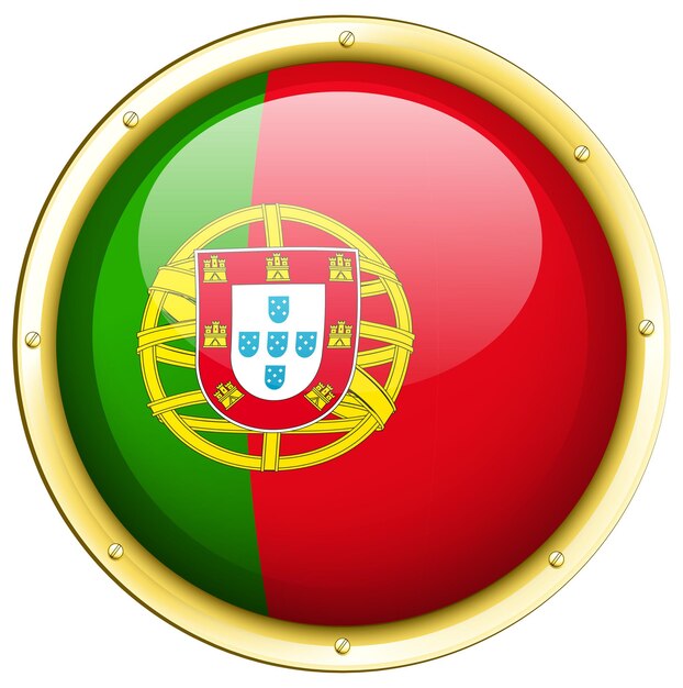 Portugul flag on round badge