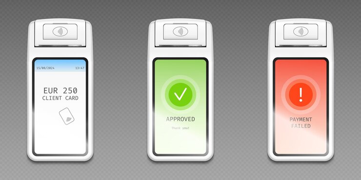 Free Vector pos terminal for payment in retail shop