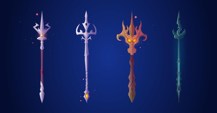 Free Vector poseidon or neptune magic fantastic trident