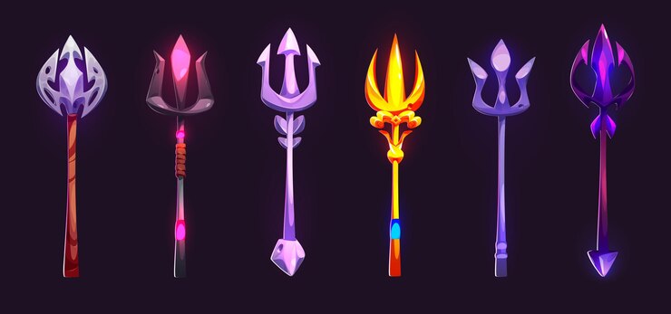 Free Vector poseidon or neptune magic trident