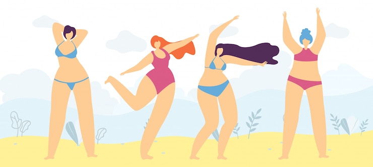 Free Vector positive body freedom love woman motivate banner