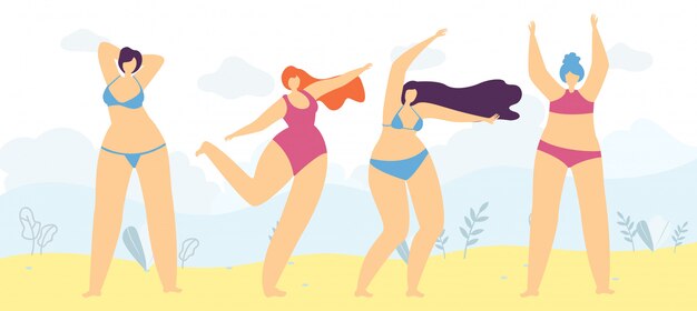 긍정적 인 몸 자유 사랑 여자 동기 배너