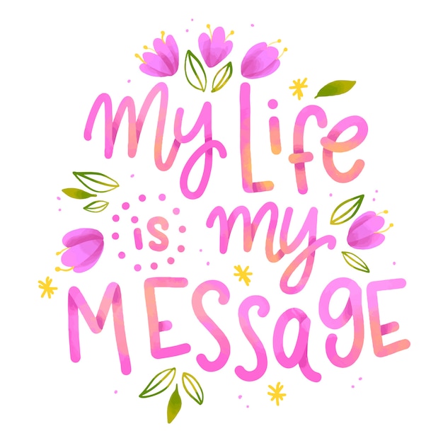 Free vector positive lettering background with flowers