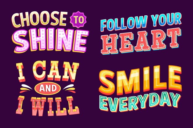 Positive lettering collection