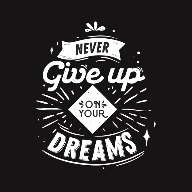 Positive lettering never give up background
