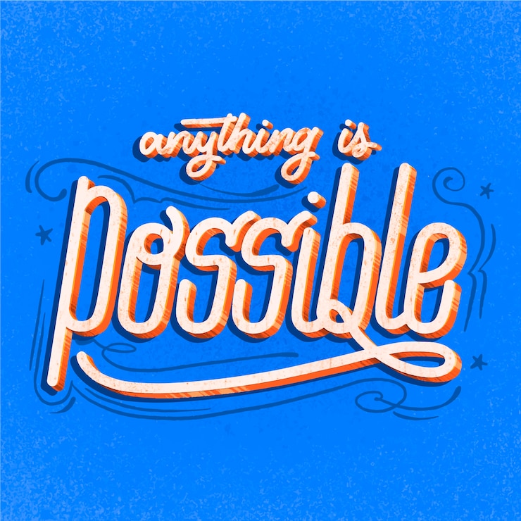 Free Vector positive lettering in retro style