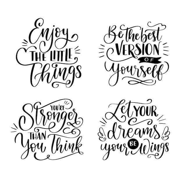 Positive lettering set