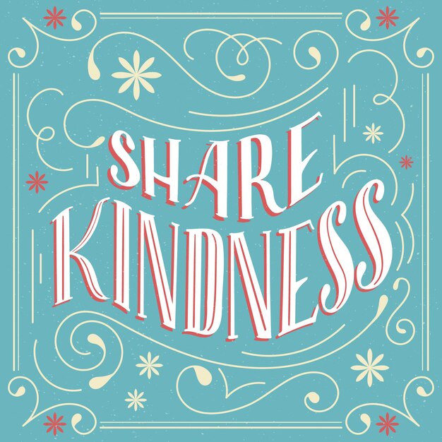 positive lettering in vintage style