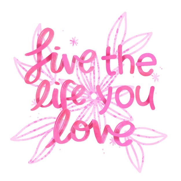 Free vector positive lettering with flowers