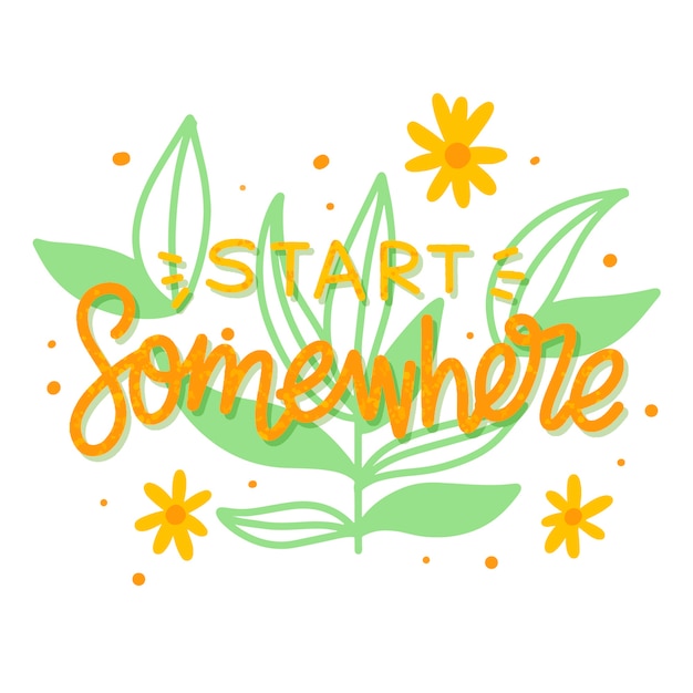 Free vector positive lettering with flowers