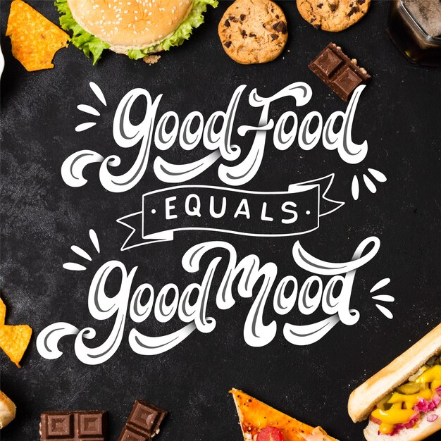 Positive lettering with food