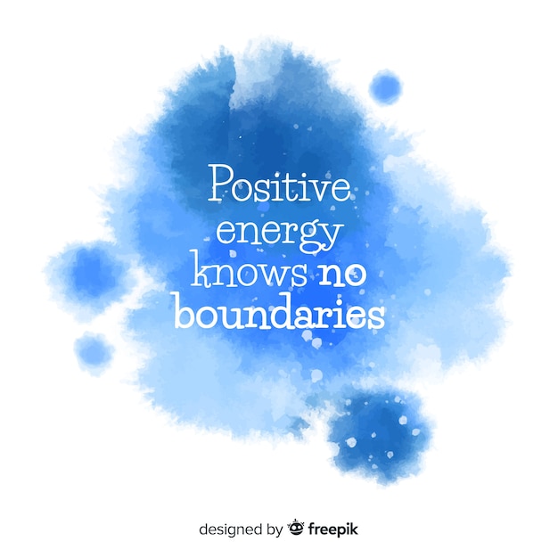 Free vector positive message on blue watercolor stain