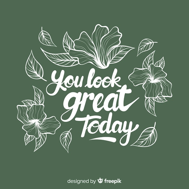 Free vector positive message with flowers