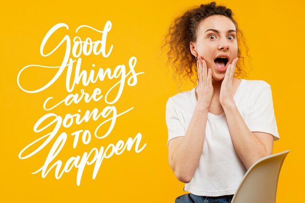 Positive mind lettering concept
