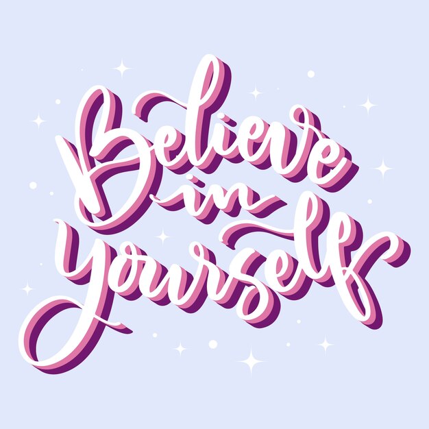 Free vector positive mind lettering concept