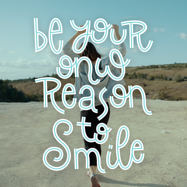 positive mind lettering concept