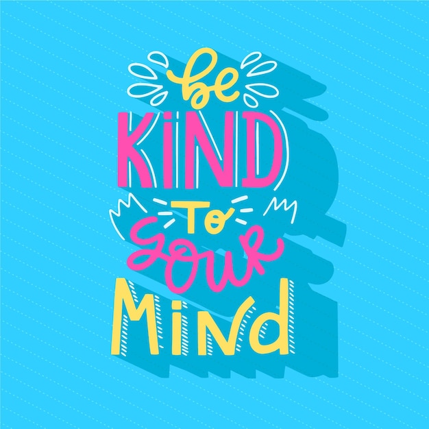 Positive mind lettering concept