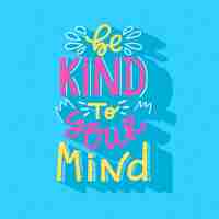 Free vector positive mind lettering concept