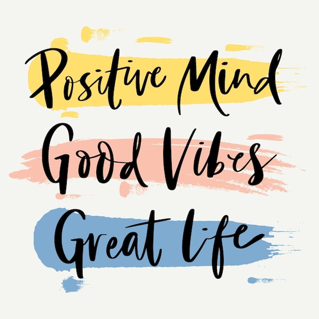 Positive mind lettering concept