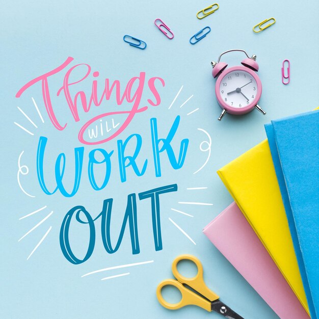 Positive mind lettering with photo