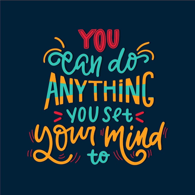 Free vector positive mind message lettering design