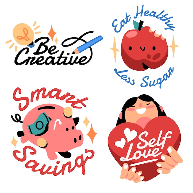Positive mindset stickers collection