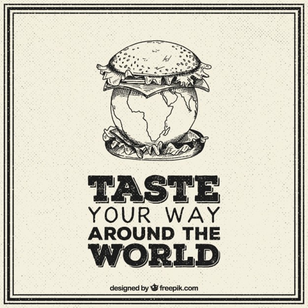 Free vector positive quote with a hand drawn delicious burger