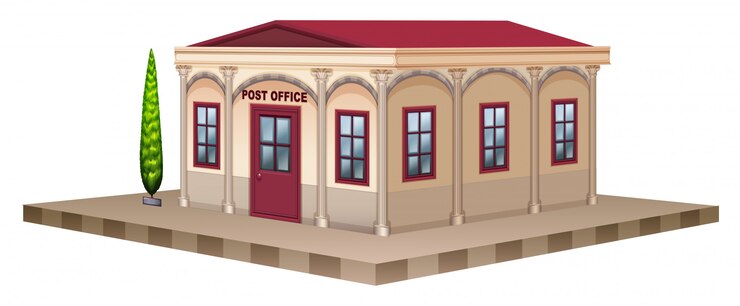 Free Vector post office in 3d design
