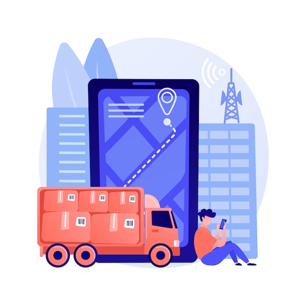 Free vector post service tracking abstract concept vector illustration. parcel monitor, track and trace your shipment, package tracking number, express delivery, online shopping, mail box abstract metaphor.