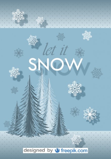 Vettore gratuito cartolina let it snow