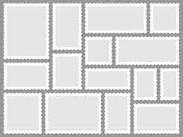 무료 벡터 엽서 스탬프 프레임