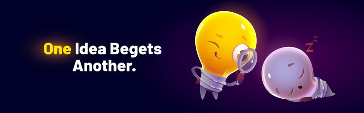 Free Vector poster about ideas with two lamps